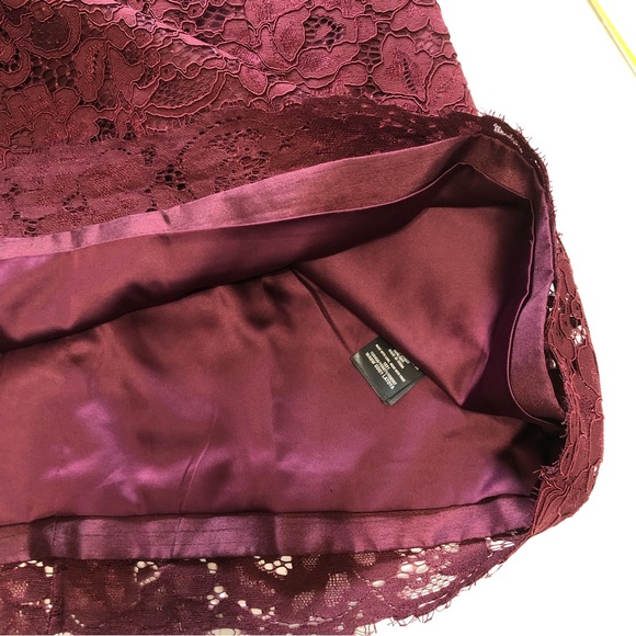 Ted Baker | London Maroon/Burgundy Lace Sheath Dress Sleeveless | Size 1 - Picture 9 of 15